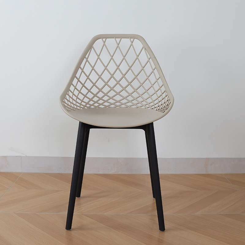 Silla Eames de malla plástica, silla minimalista nórdica, mesa y silla huecas para exteriores, silla con respaldo apilable, estilo nórdico sencillo.