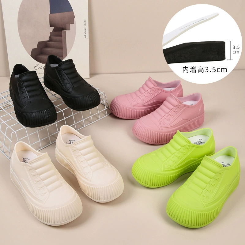 Модные женские резиновые сапоги со скрытым увеличением роста, непромокаемая обувь, Нескользящие резиновые сапоги, слипоны с короткой трубкой, новый износостойкий в Корейском стиле, трансграничная Внешняя торговля