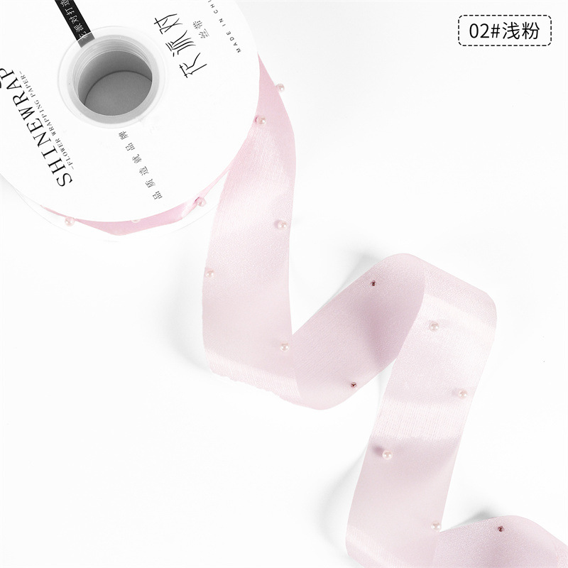 Fábrica de fiestas de flores al por mayor nuevos productos de perlas de seda flores frescas embalaje de regalos de cintas ramos de flores materiales de embalaje de cintas