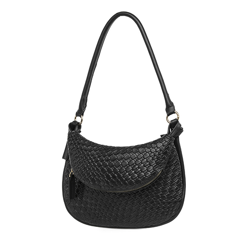 Cross border foreign trade autumn and winter 2024 new fashion trend woven double layer shoulder bag messenger bag underarm bag female Bags_voghion.com