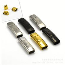 亚马逊爆款316L不锈钢磁铁扣 三节侧身卡扣 12*6MM皮绳手链磁扣