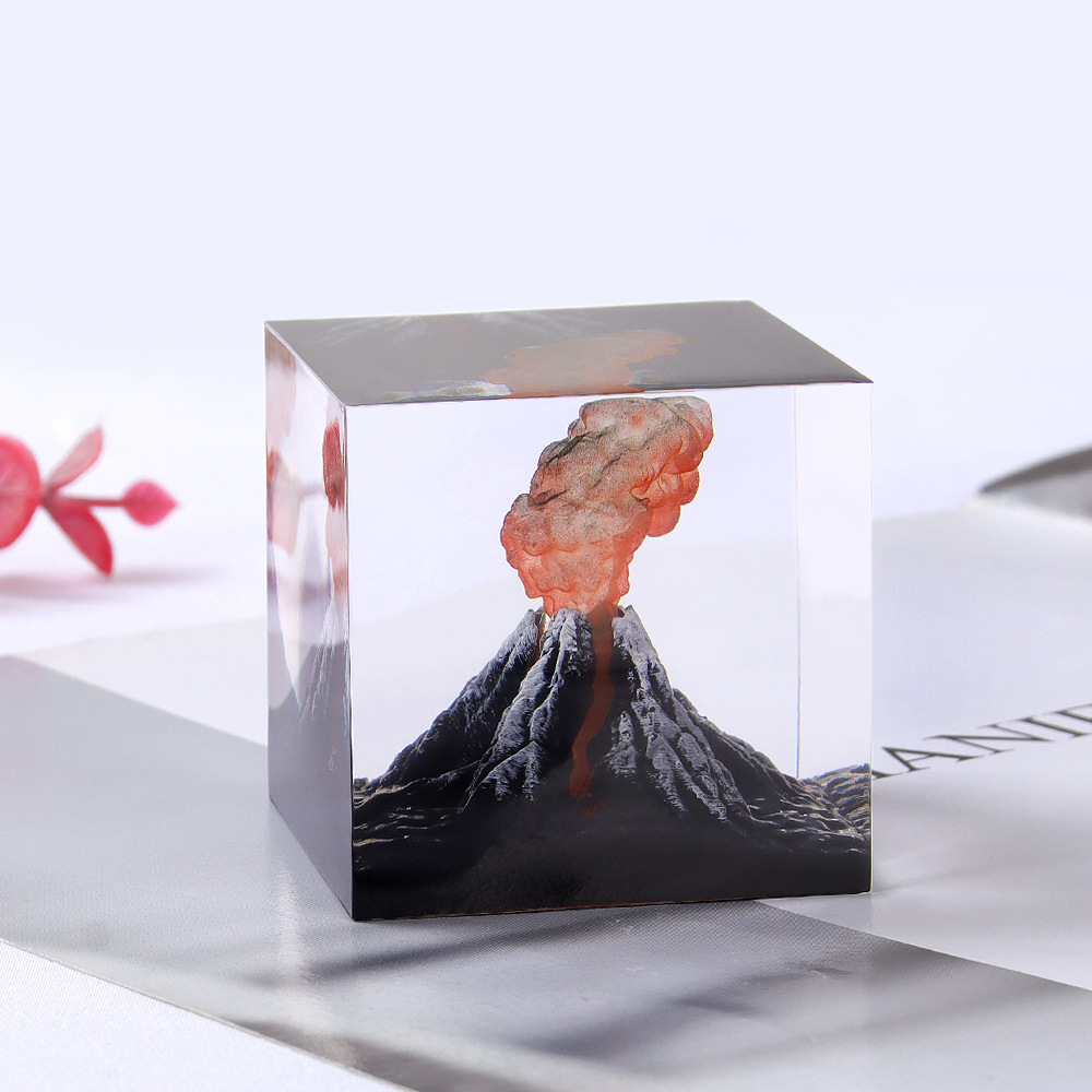 Healing Jurassic Volcanic Eruption Desktop Creative Office Small Ornaments Home Bedroom Nightlight Birthday Gift
