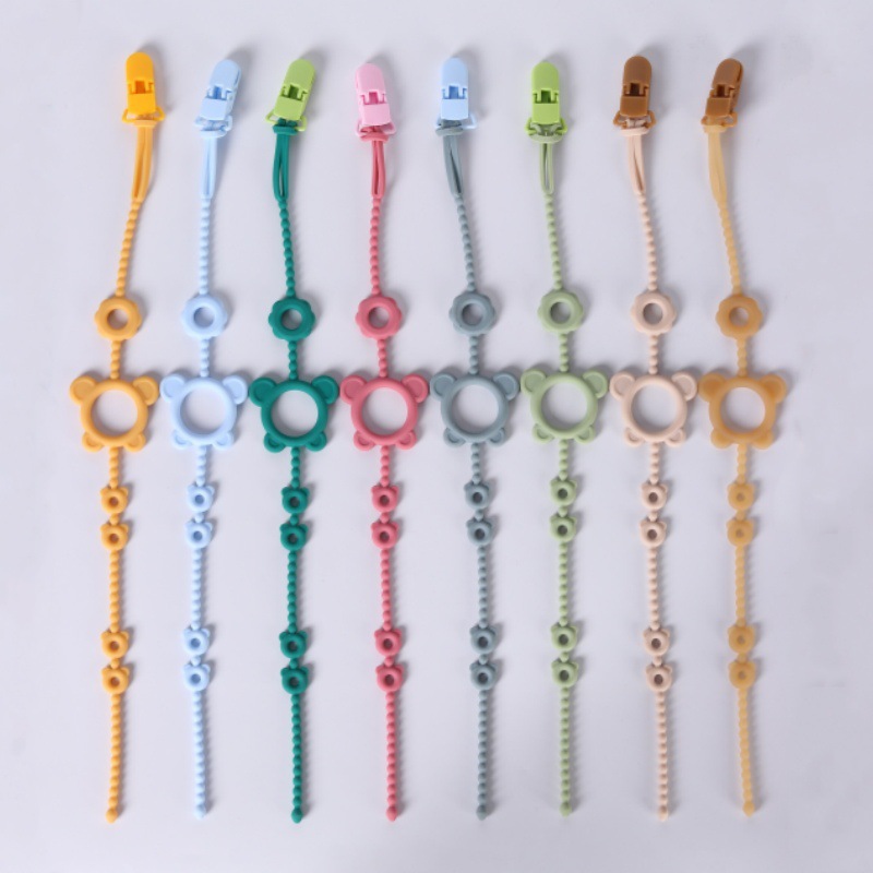 Silicone Anti-dropping Chain Tooth Glue Chain Baby Grinding Stick Toy Anti-losing Rope Bite Glue Baby Pacifier