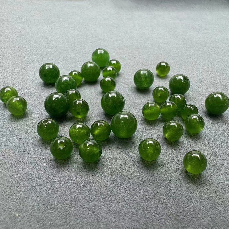 7A台碧玉髓散珠菠菜绿玉髓翡翠玉圆珠diy手工编织串项链配饰材料|undefined