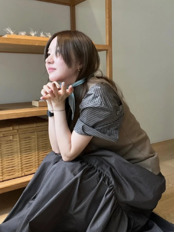 韓国25春モデルmo * oha新格子シャツ/半身スカート|undefined