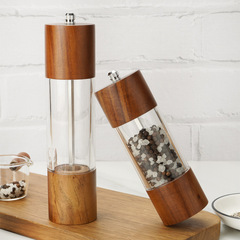 Rubber wood pepper black pepper grinder manual grinding pepper sea salt peppercorn stainless steel seasoning grinding bottle