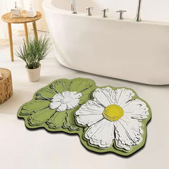 3D Silica Gel Petal Mat, Strong Water Absorption, Quick Drying, Foot Mat for Bathroom, Shower Room, Entrance Door, Non-Slip Soft Pad
