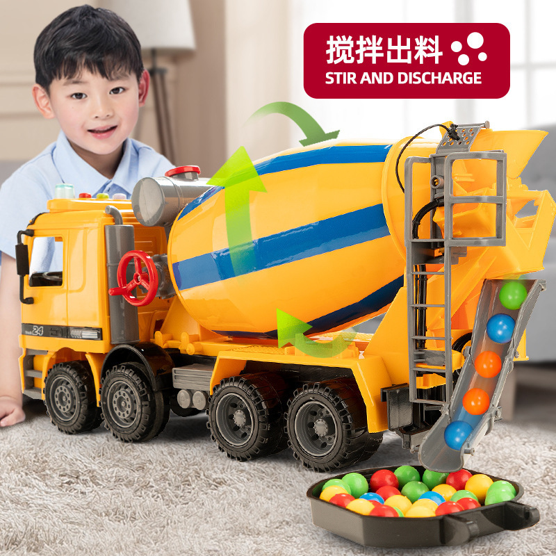 Large engineering mixer simulation children's toy suit cement car flash music toy car model generation