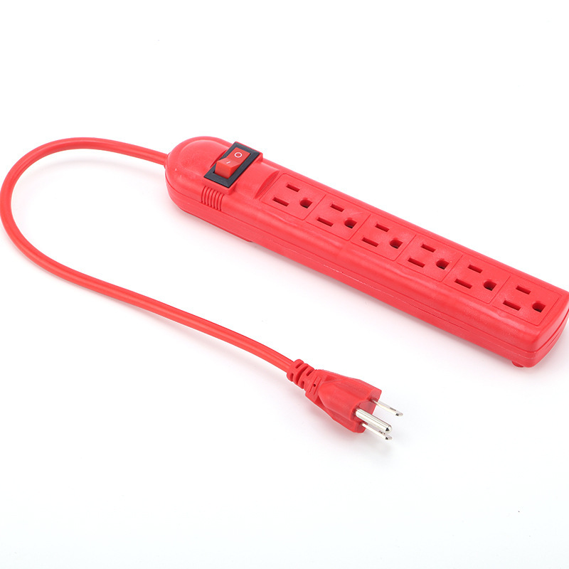 厂家供应 批发美式6孔拖线板 多色 墨西哥南美市场电源线插座