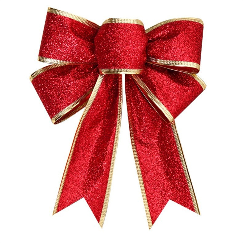 クリスマス装飾品クリスマス蝶結び金粉蝶結びクリスマスツリー装飾品祝日雰囲気装飾|undefined