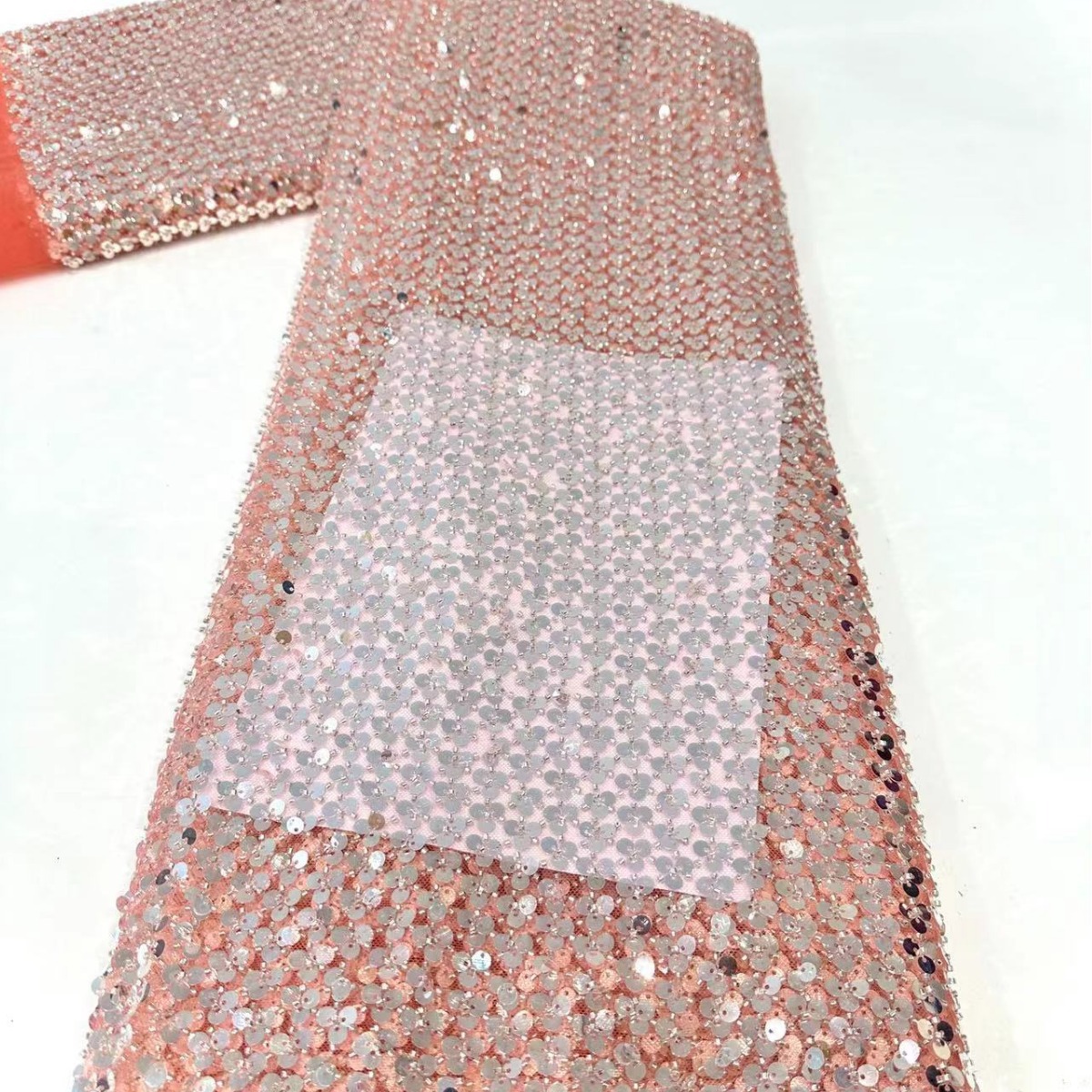Multicolor industria pesada sequinilla bordado tubo bordado tela de moda lujosa vestido de boda ropa de moda tela de espectáculo