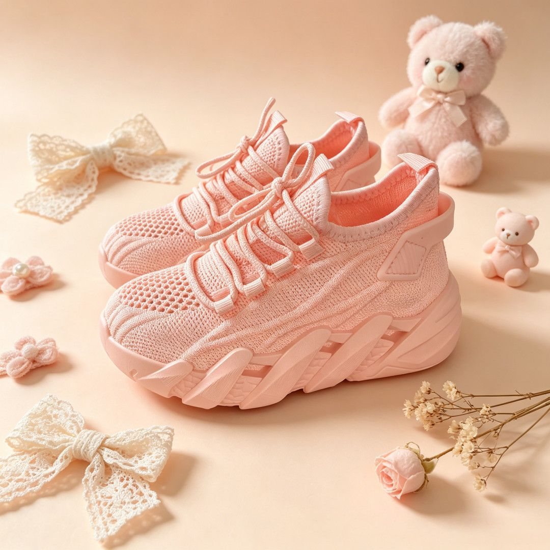 Special price for out-of-size shoes for girls aged 8 to 13, macaron-colored solid color mesh sneakers, summer breathable children's shoes
