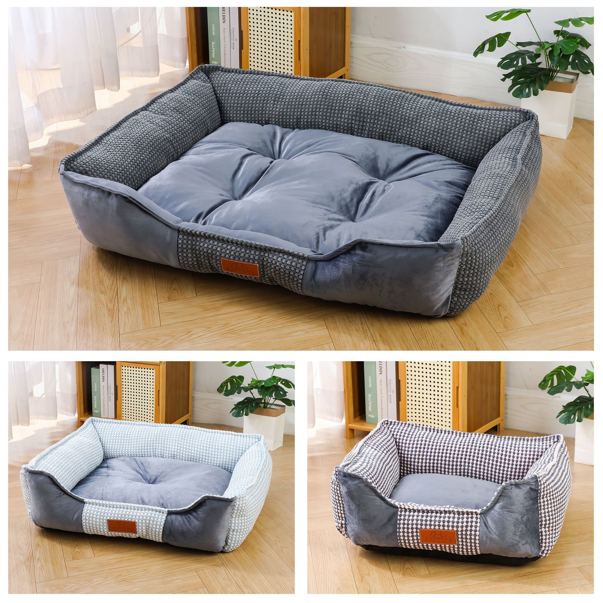 Nueva alfombra para perros a cuadros para mascotas Four Seasons estilo universal guarida para gatos antideslizante cómoda alfombra para dormir para gatos alfombra cuadrada