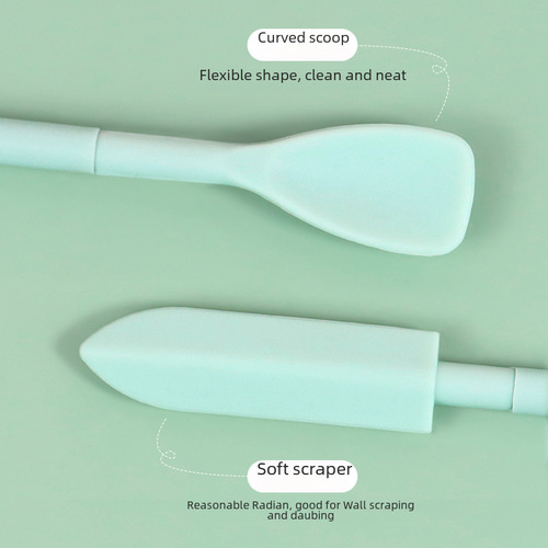 New Double-Headed Small Point Cosmetic Scoop Food-Grade Silicone Baking Tool Jam Spatula Spoon Extendable