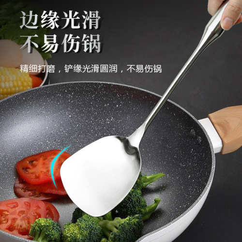 Stainless steel spatula kitchen cooking spatula cooking spatula long handle thickened spoon cooking spoon soup spoon household