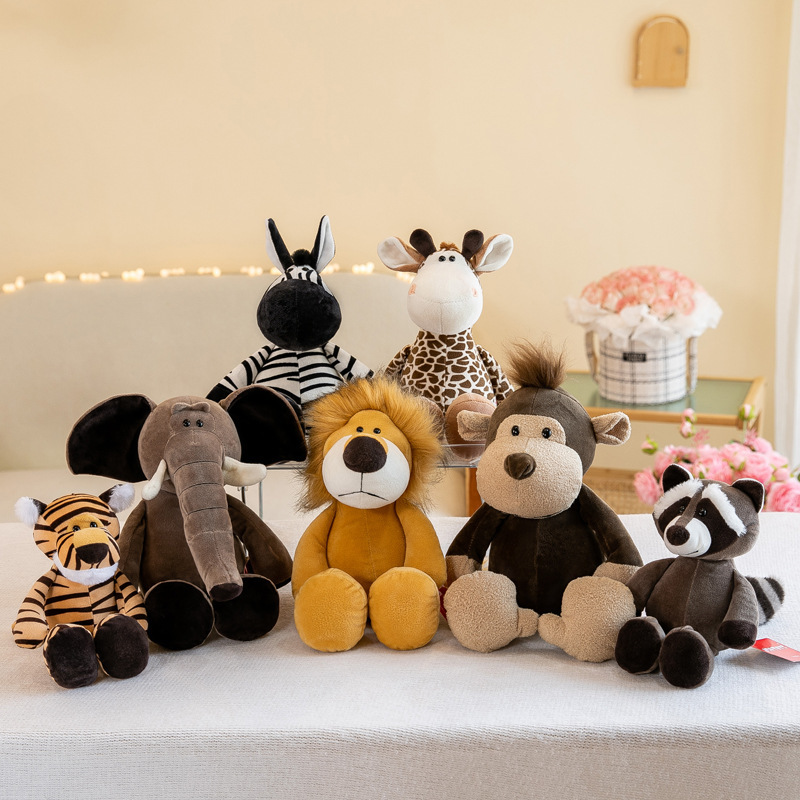Foreign trade JSQTOYS forest animal plush toy zebra children cartoon doll eight inch jungle animal doll