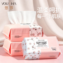 悠莎100抽棉柔巾一次性洗脸巾抽取式擦脸巾美容院洁面巾YV100