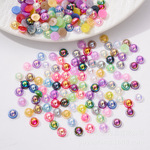 ABS仿珍珠彩色幻彩AB平底半圆珍珠 diy珠子美甲服装饰品配件