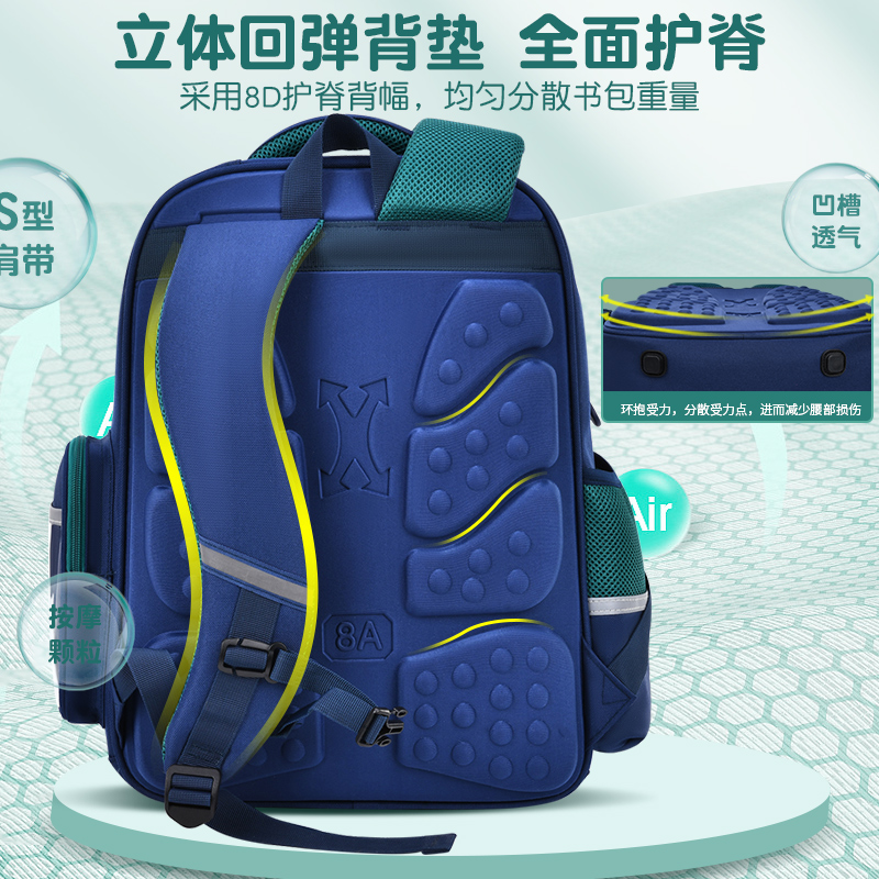 2024 nuevo niño de escuela primaria niñas niños 123 a seis grados bolsas escolares de carga de protección de espalda portátil