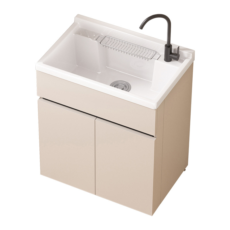 Gabinete de balcón de panal de aluminio grueso a prueba de humedad y protector solar, tablero de lavandería, armario de lavandería de balcón, 25CM profundización cerámica integral cuenca