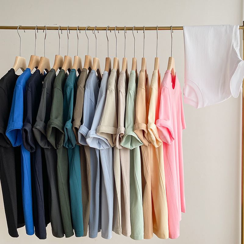 Pure Cotton Pure Color Short-Sleeved T-Shirt 230g Heavy White T-Shirt for Men and Women Same Style Couple Wear Round Neck T-Shirt White Bottoming Shirt Pure Cotton Pure Color Short-Sleeved T-Shirt 230g Heavy White T-Shirt for Men and Women Same Style Couple Wear Round Neck T-Shirt White Bottoming Shirt