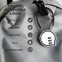 クロスボーダークリエイティブワイヤーロープパスワードロック荷物バックパックジッパー薄型スチールケーブルパスワードロック多目的小型ロック
