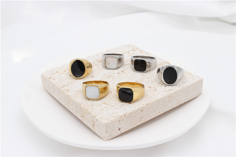 25g Weight Ion Plating (IP) Gold Plating Process 18K Gold Plated Plating Material Shell Inlay Material Rings Classification 13, 6 Ring Size 1 Piece Quantity Holiday, Daily Occasion 304 Stainless Steel Material Geometric Pattern Unisex Gender Simple Style Style Simple Style Geometric 304 Stainless Steel Shell 18K Gold Plated Unisex Rings 无