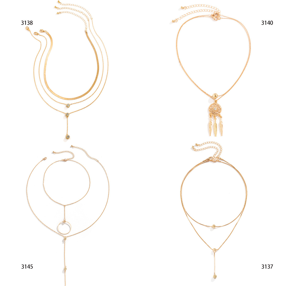 Temperamento dei gioielli, ciondolo a sfera geometrica, collana a doppio strato, acchiappasogni di nicchia, collana versatile_voghion.com
