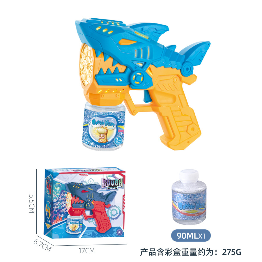 Pistola de Burbujas Tiburón Azul + 1 botella de agua (en caja)