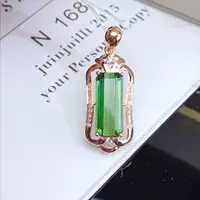 Производитель ювелирных изделий DIY 18K золото инкрустированные натуральный турмалин кулон основной камень: 2,65 карат