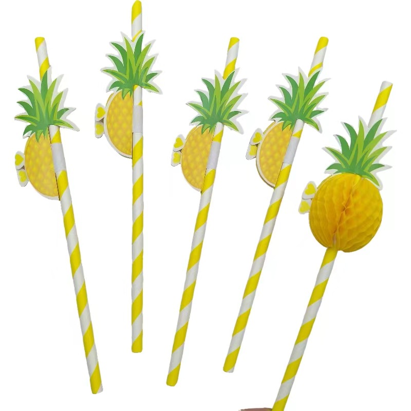 Paja de papel de fiesta desechable degradable estereoscópio paja de abeja paja de decoración de postre de cóctel de fiesta paja