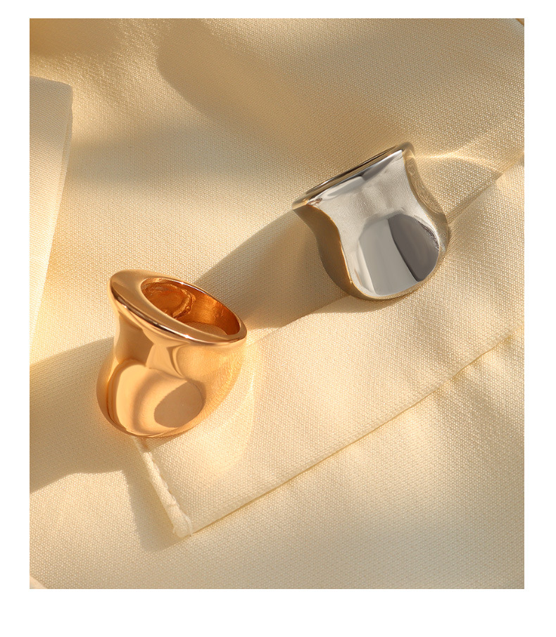 Fashion Handmade Arc Titanium Steel Ring display picture 6