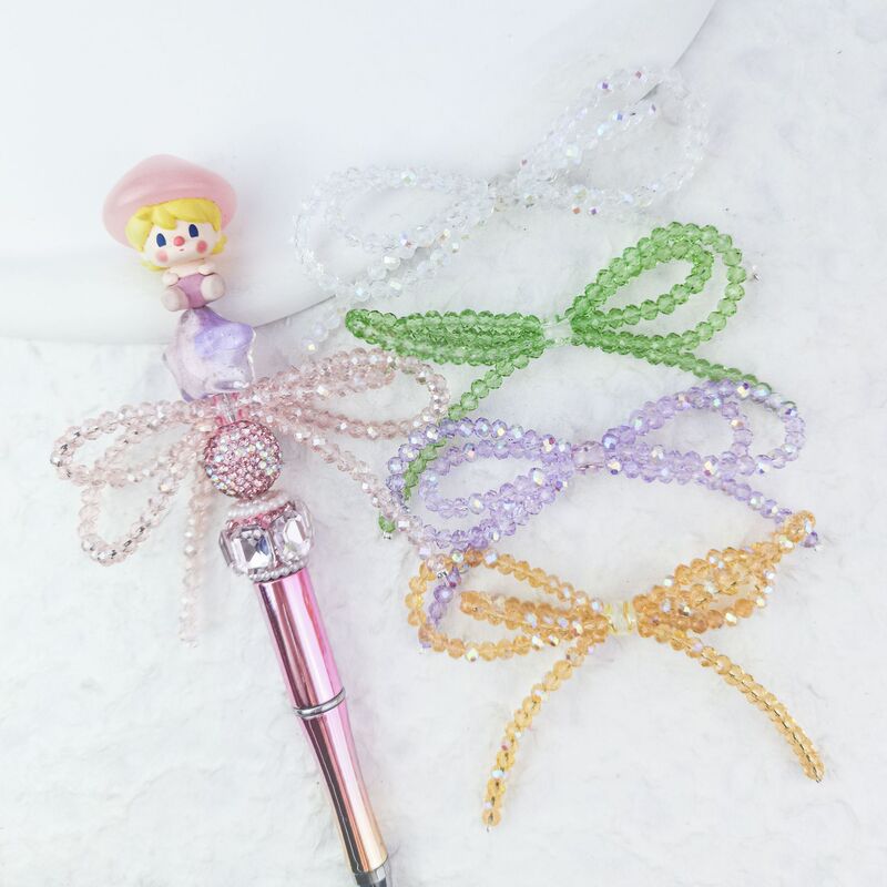 Cross-border exclusive for bling gorgeous double crystal pen bow DIY mobile phone chain DIY accessories Cross-border exclusive for bling gorgeous double crystal pen bow DIY mobile phone chain DIY accessories