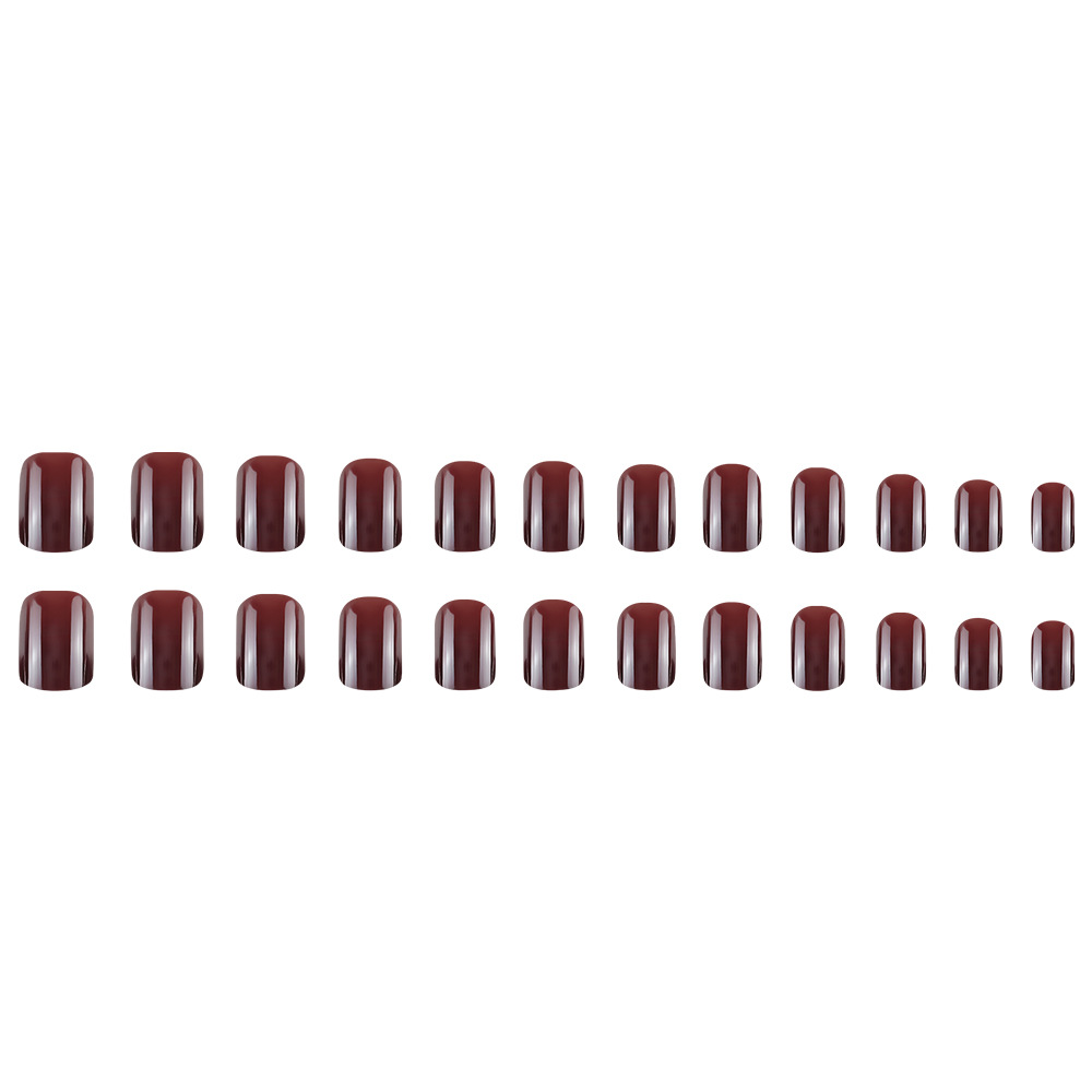24 piezas de cerezas rojas, uñas de vestir, temperamento, uñas suaves y versátiles, uñas dulces de color sólido de venta caliente