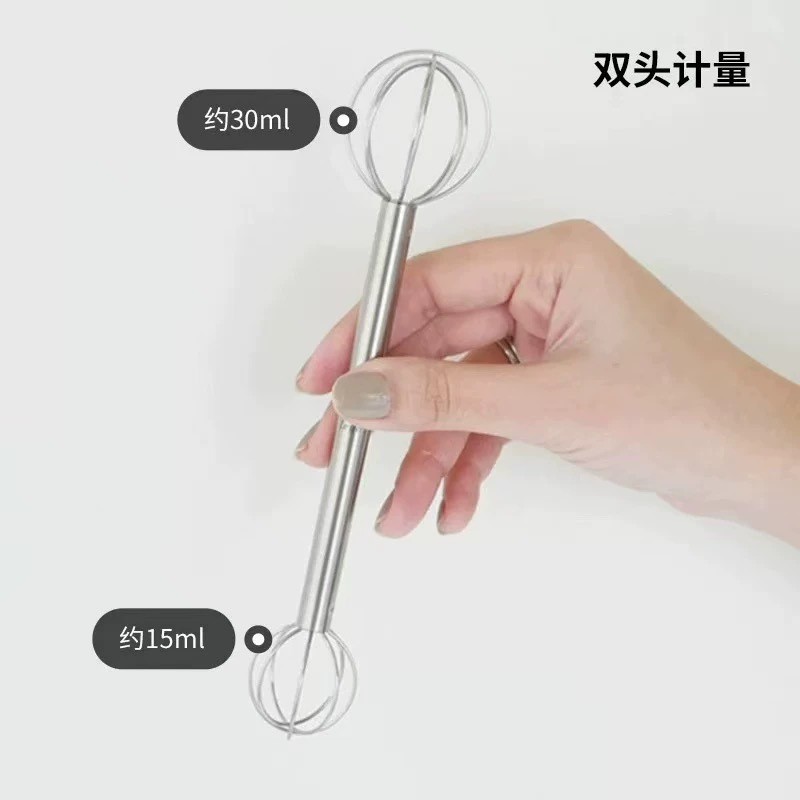 日式304不锈钢味噌酱料搅拌勺双头计量搅拌器鸡蛋液酱汁打蛋器