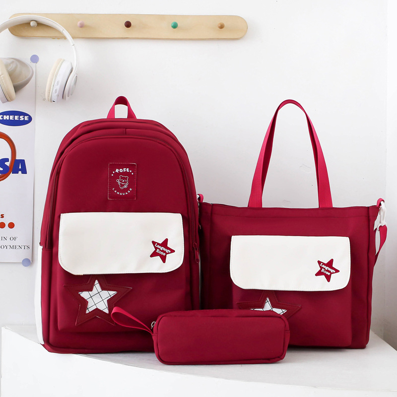 Mochila de estudiante de secundaria para mujer 2025 nuevo estilo ins versión coreana de alta apariencia y gran capacidad para estudiantes de secundaria estilo universitario mochila