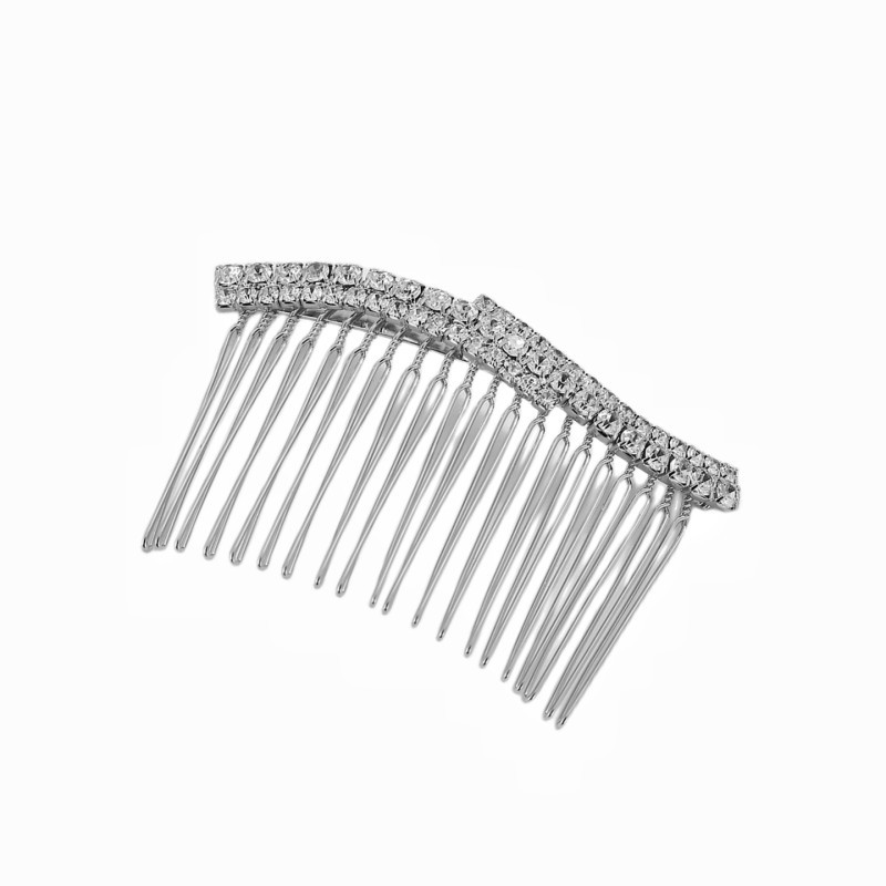 Fashion Solid Color Alloy Plating Rhinestones Hair Combs 1 Piece