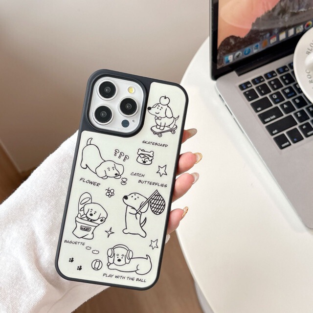 Ins Cartoon Cute Illustrations of Kittens and Puppies Suitable for Iphone17Pro Phone Case Apple 15Pro/14/13
