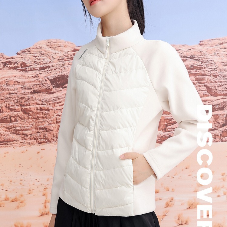 Lightweight outdoor sports lulu down jacket women's short running slim white duck down liner yoga jacket winter