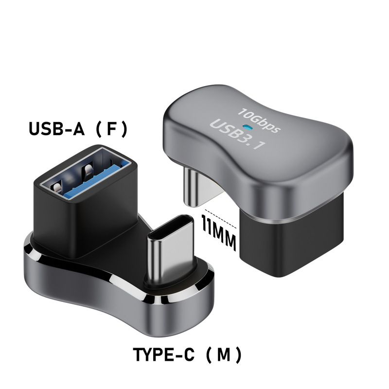 Steam Deck Charging Adapter Typec Male to Female U-Shaped Bend USB Fast Charging Converter Computer Mobile Phone Otg
