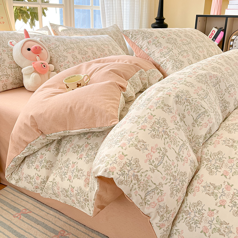 ¡Aroma al lenguaje de las flores (¡recomendado!) / Juego de sábanas de 1,2 m de tres piezas [funda de edredón 150*200cm sábana de cama 180*230cm funda de almohada 48*74cm * 1]