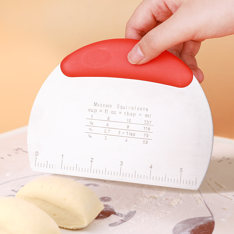 cuchillo de corte de acero inoxidable doméstico con escala para harina de salchichas de pan al vapor herramienta de horneado raspadora raspadora de corte