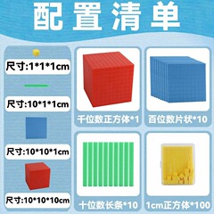 New Curriculum Four-Step Decimal Teaching Tools Recognition of Numbers Within 10,000 Large Number Carrying Model Counting Multi-Layer Blocks