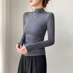 半高领莫代尔打底衫长袖女秋冬内搭2025年新款正肩显瘦高级感上衣
