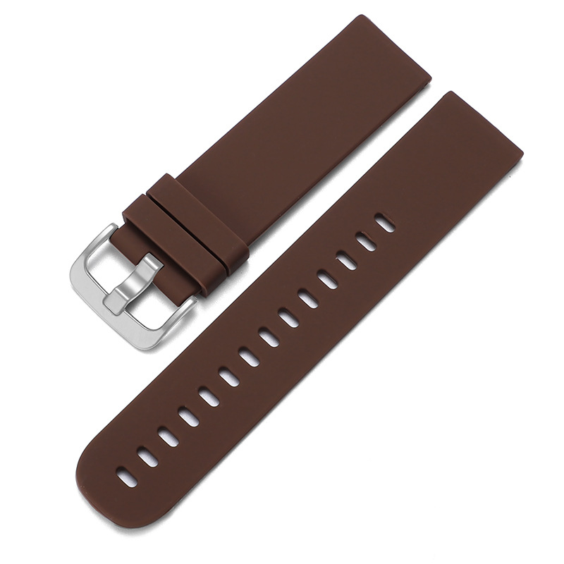 Silver buckle [Mocha Brown] round tail silicone