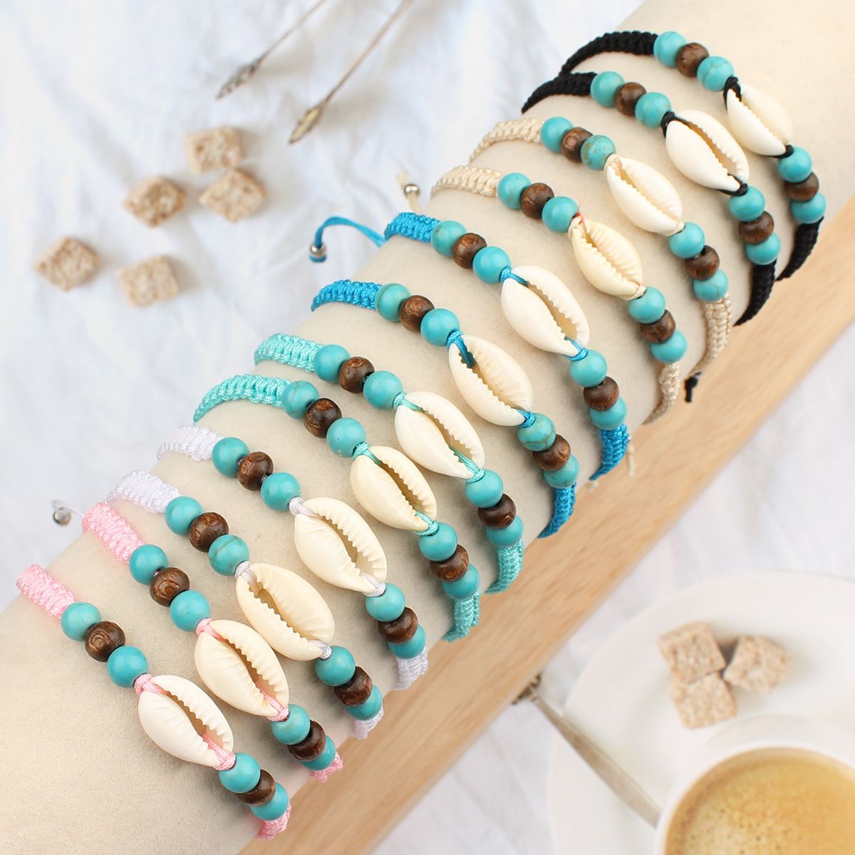 56g Weight Drawstring Bracelets Classification Polyester Chain Material Cord String Chain Type 1 Set Quantity Holiday, Beach Occasion cord Material Geometric Pattern All Seasons Season Women's Gender Marine Style, Beach Style Marine Style Beach Geometric Cord Cord String String Bracelets Wholesale 14