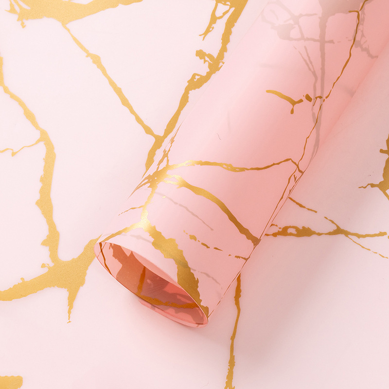 Papel de Envolver Rosa Estilo Coreano Plástico BOPP Impermeable para Ramo de Flores