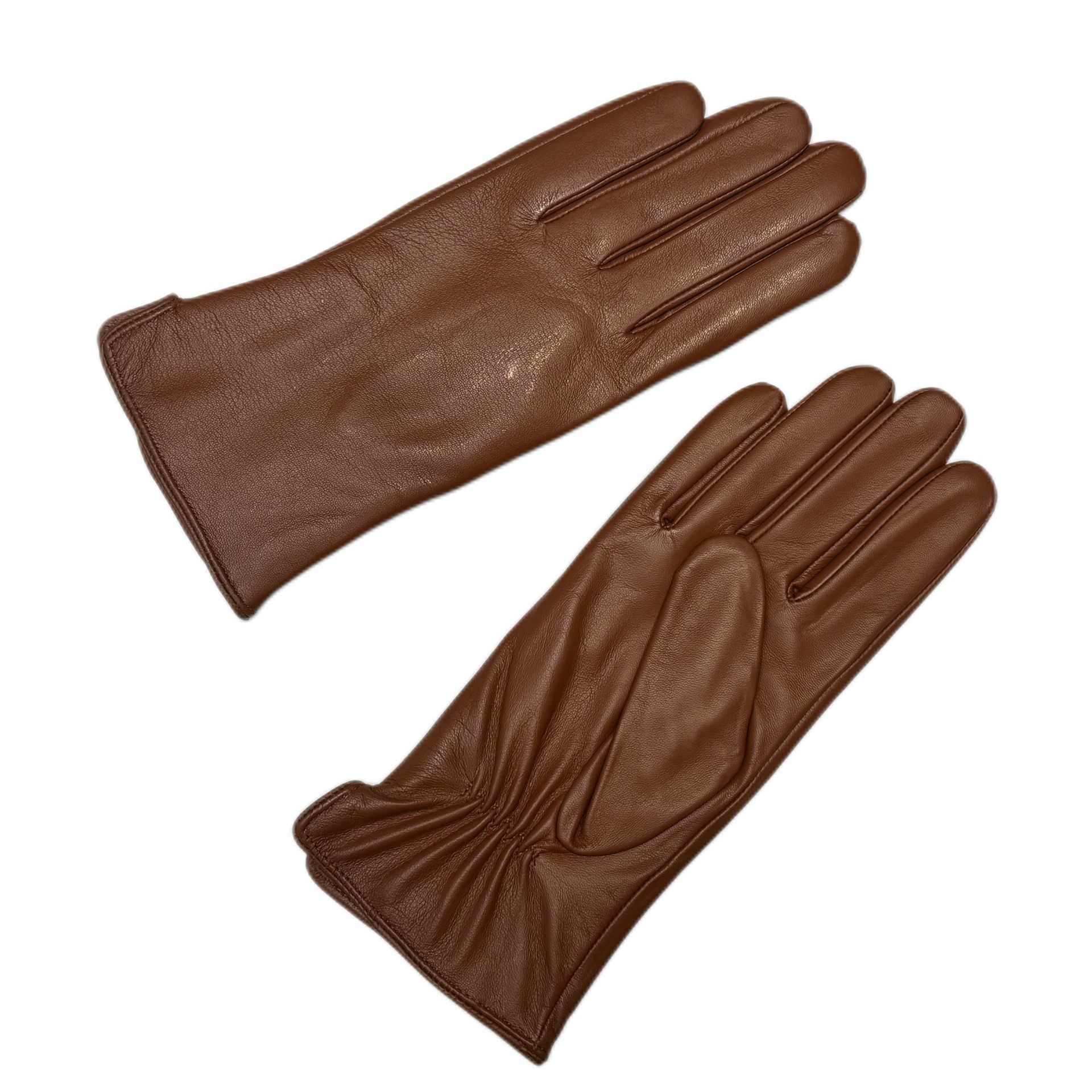 Guantes de piel de cordero delgados de moda, guantes de cuero para montar guantes de dedo a prueba de viento.