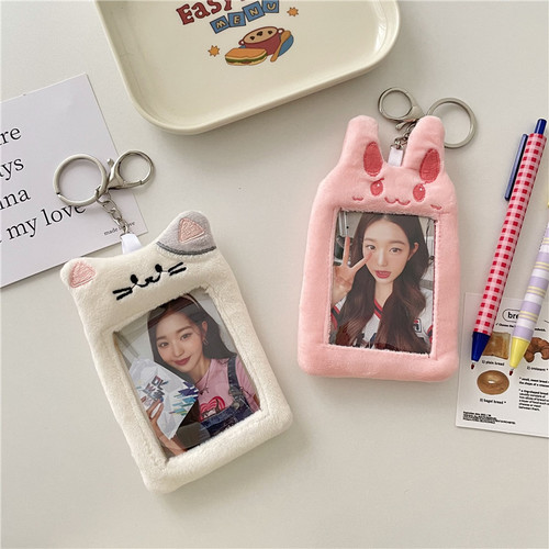 ins original plush card holder Korean campus cute animal meal card polaroid idol card display pendant