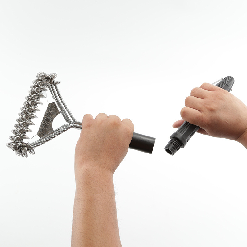 Amazon best-selling replaceable spring stainless steel BBQ brush, barbecue cleaning brush, barbecue brush BBQ tools